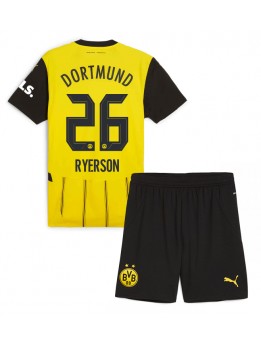 Otroški Nogometna dresi replika Borussia Dortmund Julian Ryerson #26 Domači 2024-25 Kratek rokav (+ hlače)